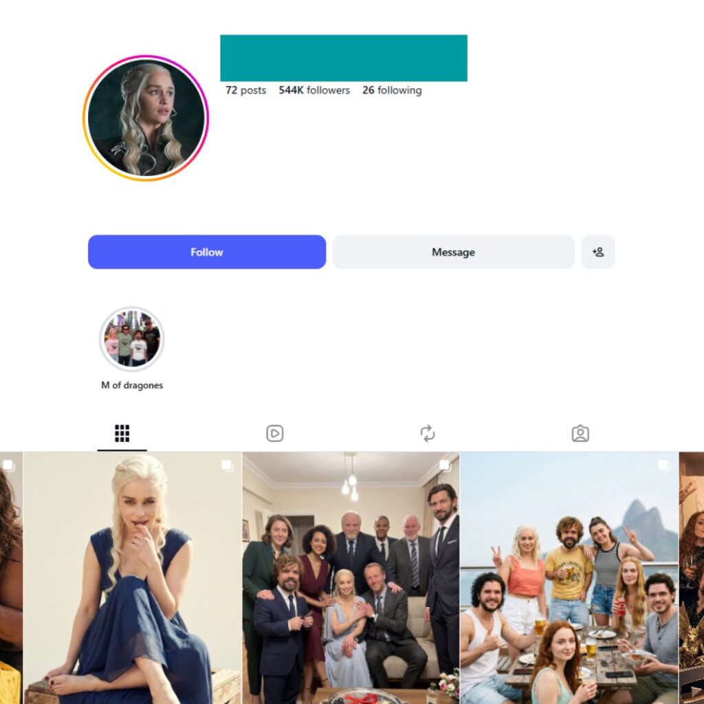 540K Daenerys Targaryen Fan Edits Instagram Account for Sale