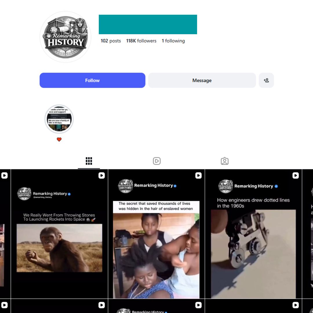110K Historical Footage Instagram Account for Sale