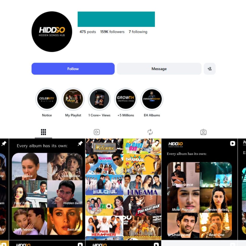 150K Bollywood Music Instagram Account for Sale