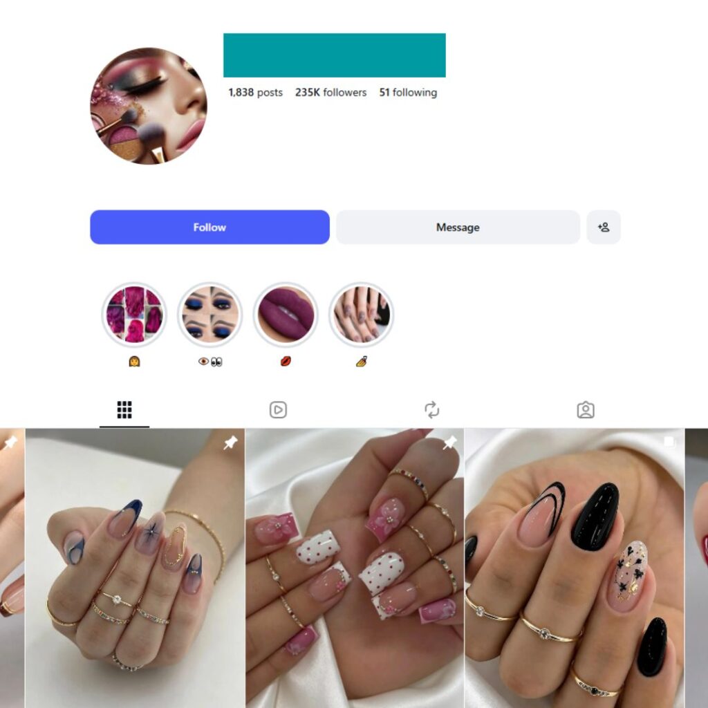 230K Nails Makeup Instagram Account for Sale