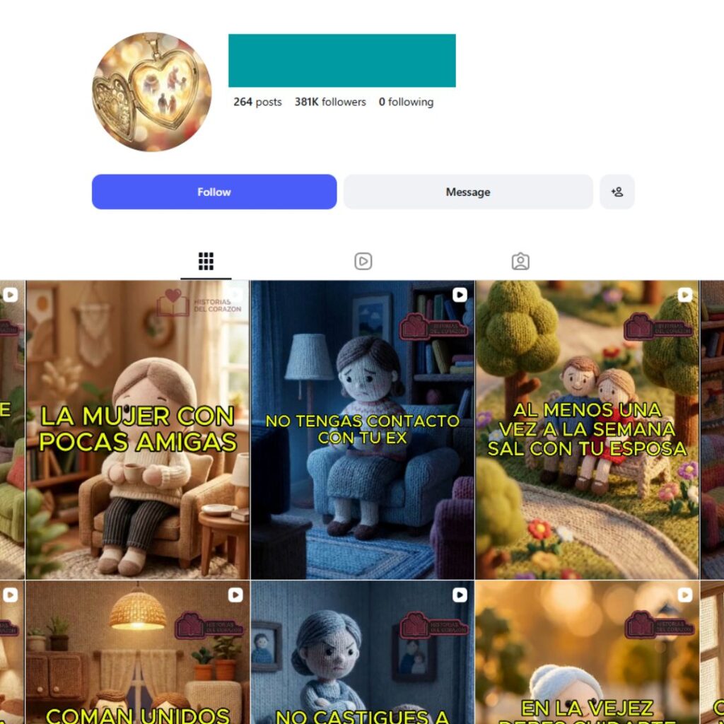 380K Spanish Emotional Stories Instagram Account for Sale
