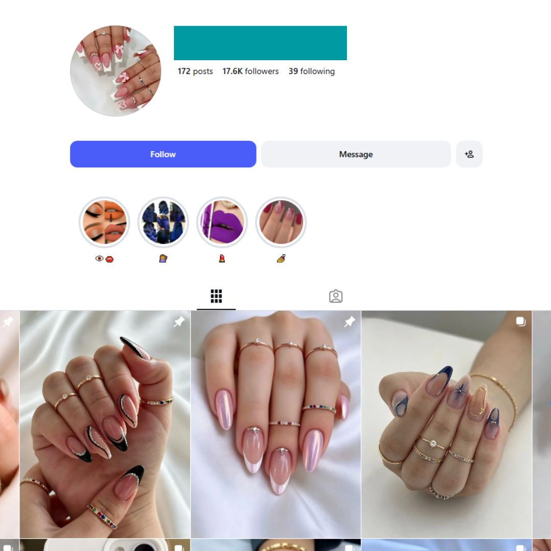 17K Nails Fashion Beauty Instagram Account for Sale