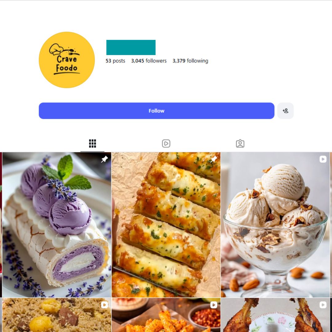 3K Food Lover Instagram Account for sale 3K Food Lover Instagram Account - Image 1