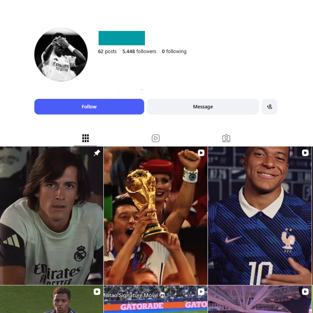 5K Football Clips Instagram Account for sale 5K Football Clips Instagram Account - Image 1