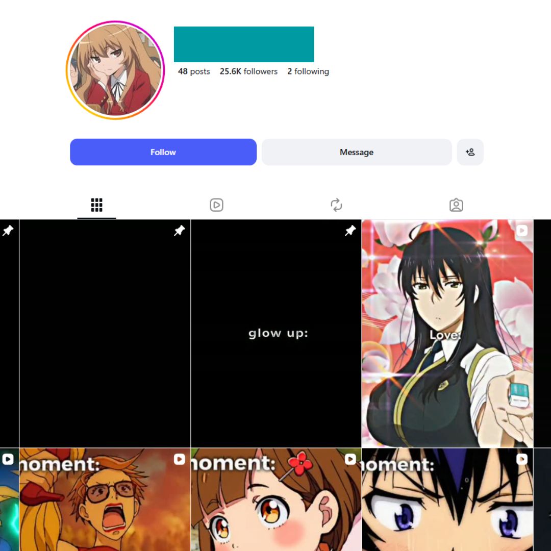 25K Anime Life Instagram Account for Sale