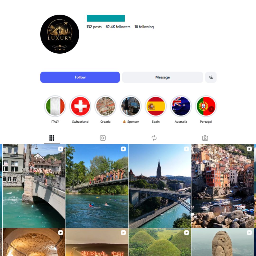 60K Travel Reels Instagram Account for sale 60K Travel Reels Instagram Account - Image 1