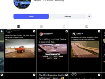 70K Car Lovers Instagram Account for Sale
