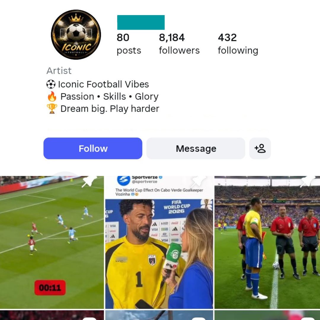 8K Football Vibes Instagram Account for sale 8K Football Vibes Instagram Account - Image 1