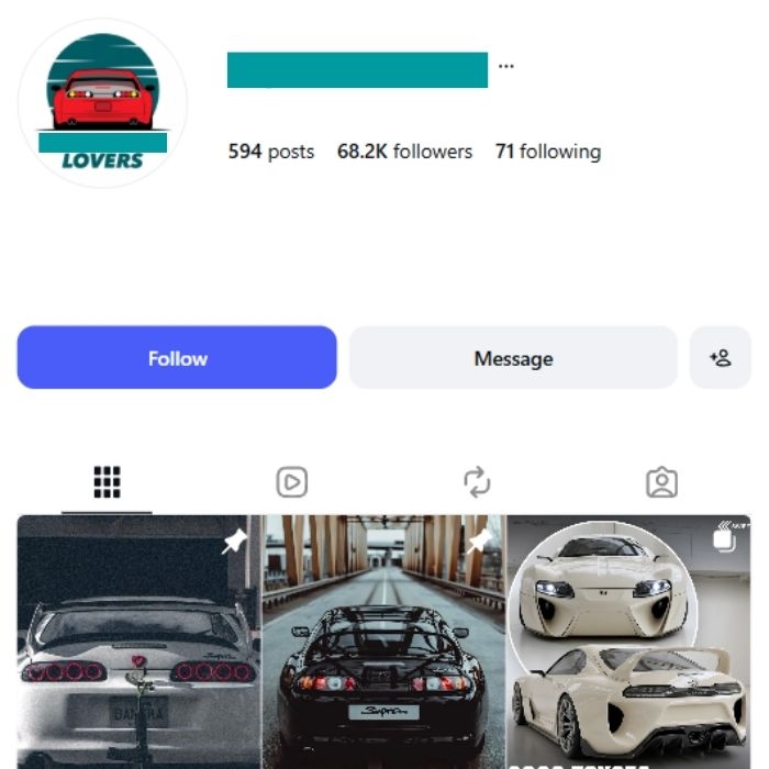 65K Toyota Supra Cars Instagram Account for sale 65K Toyota Supra Cars Instagram Account - Image 1