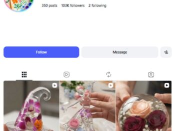 100K Resin Art Pressed Flowers Instagram Account