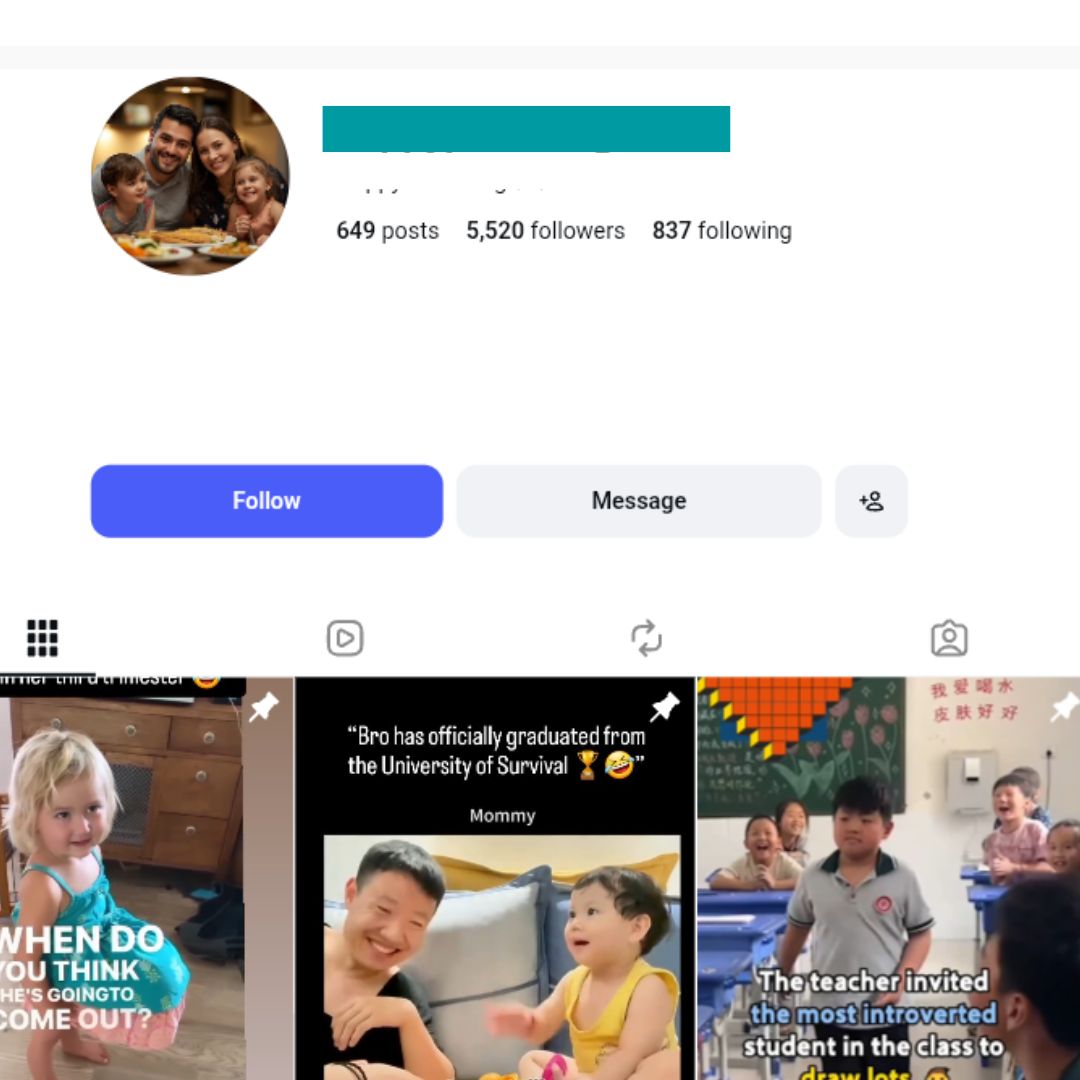 5K Funny Parenting Instagram Account for sale 5K Funny Parenting Instagram Account - Image 1
