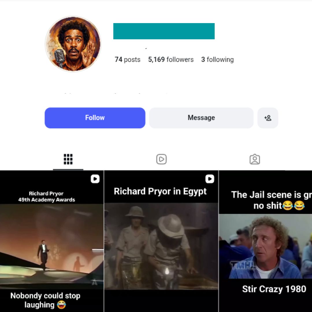 5K Richard Pryor Clips Instagram Account for sale 5K Richard Pryor Clips Instagram Account - Image 1