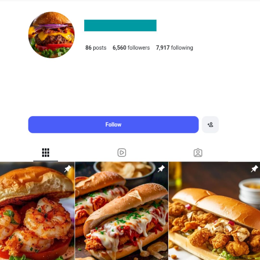 6K Fast Food Instagram Account for sale 6K Fast Food Instagram Account - Image 1