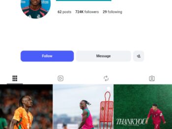 720K Yan Diomande Fans Instagram Account