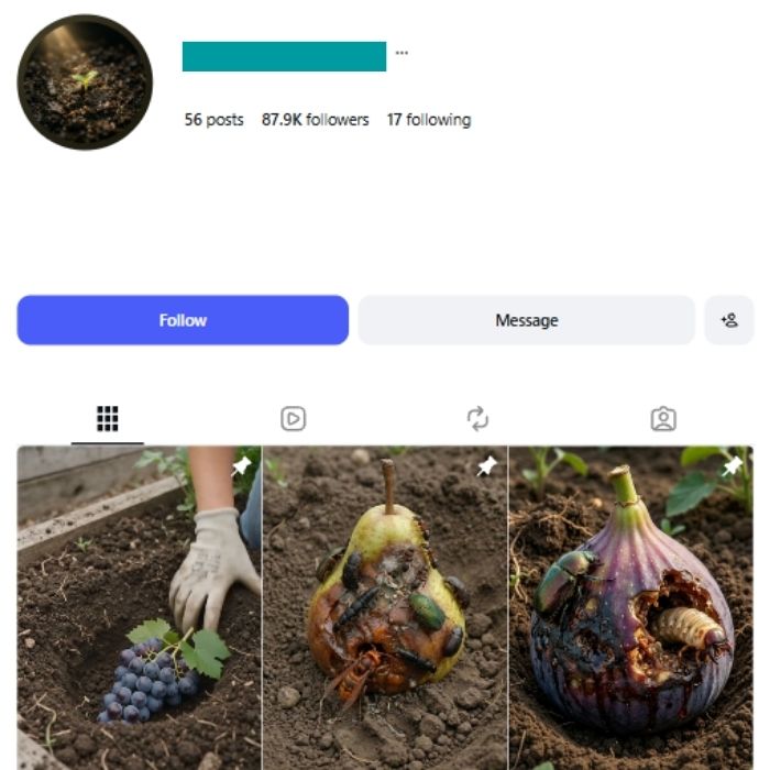 85K AI Fruit Planting Instagram Account for sale 85K AI Fruit Planting Instagram Account - Image 1