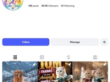 85K AI Pets Cat Dog Instagram Account