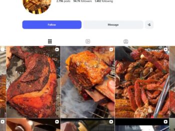 90K BBQ Grilling Recipes Instagram Account for Sale