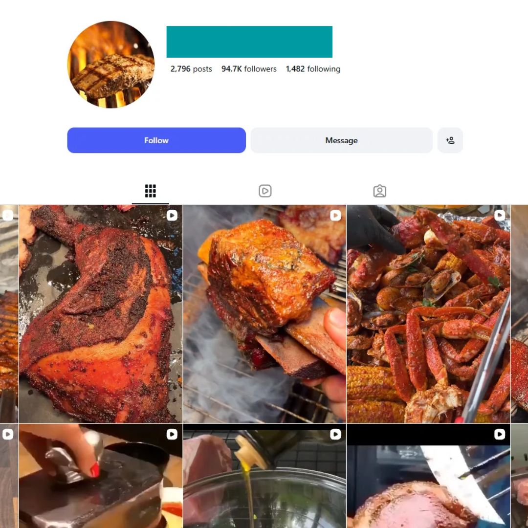 90K BBQ Grilling Recipes Instagram Account for Sale 90K BBQ Grilling Recipes Instagram Account for Sale